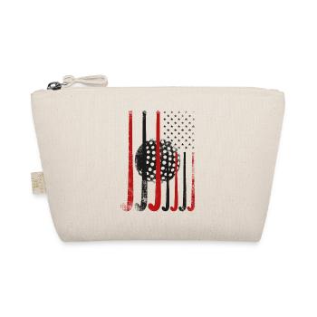 Field Hockey American Flag - Organic Pouch - nature - Front