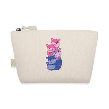 Bisexual Flag Pride LGBTQ Cute Hippo - Organic Pouch - nature - Front