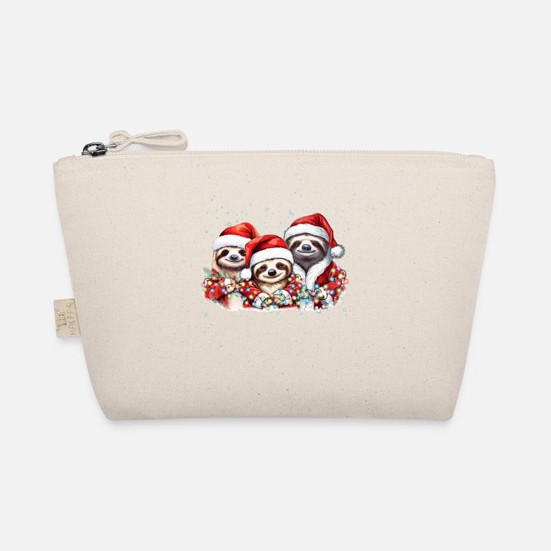 Sloth Family Christmas, Mom, Dad, Baby Sloth Chris Organic Pouch