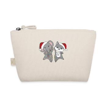 Elephant Christmas Winter Animals Wolf - Organic Pouch - nature - Front