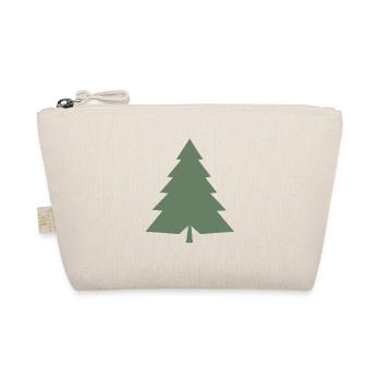 Green Christmas Tree Christmas Tree Silhouette - Organic Pouch - nature - Front