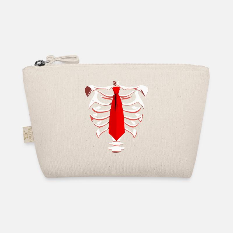 Skeleton with a Red Tie Funny Halloween Design Organic Pouch