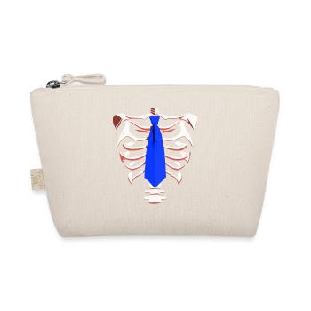 Squelette avec une cravate bleue drôle Halloween Design - Trousse biologique - nature - Devant