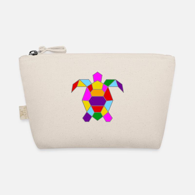 Geometric Colorful Turtle / Gift Idea Organic Pouch