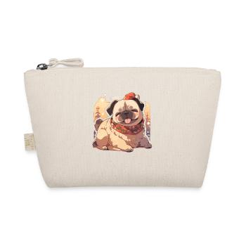 Mops Mops Hund Mops Weihnachten Pug Xmas - Bio-Täschchen - Natur - Vorne