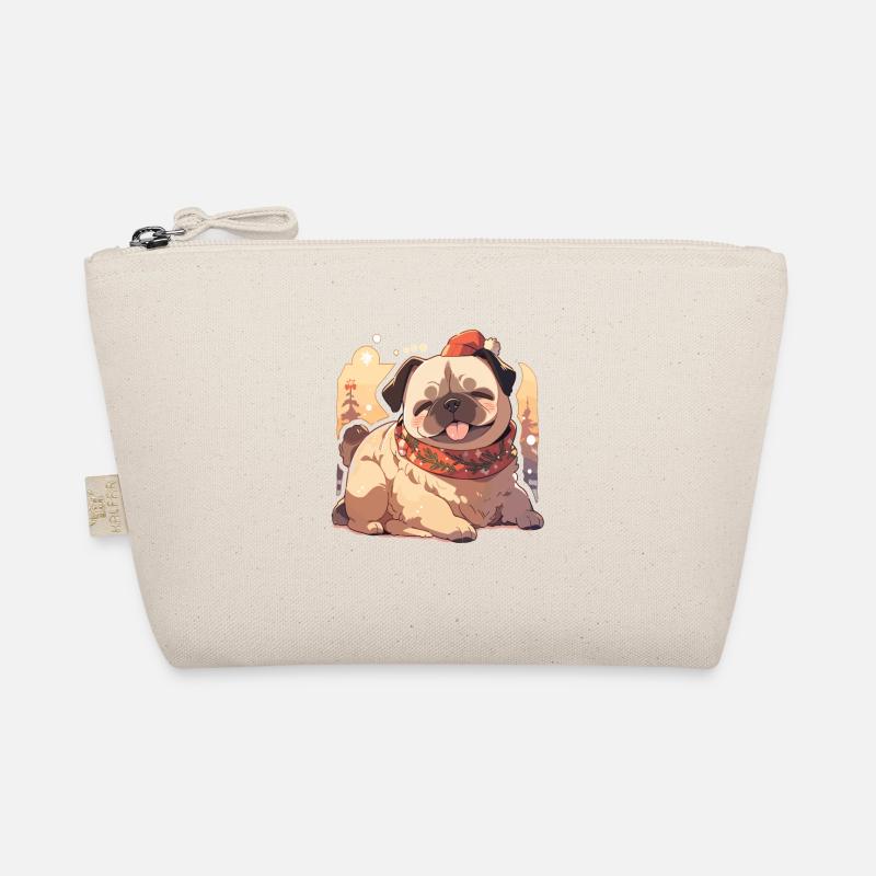 Mops Mops Hund Mops Weihnachten Pug Xmas Bio-Täschchen