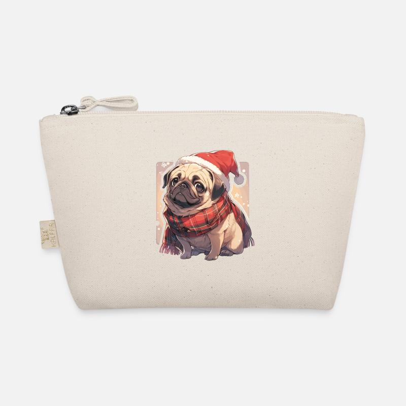 Mops Mops Hund Mops Weihnachten Pug Xmas Bio-Täschchen