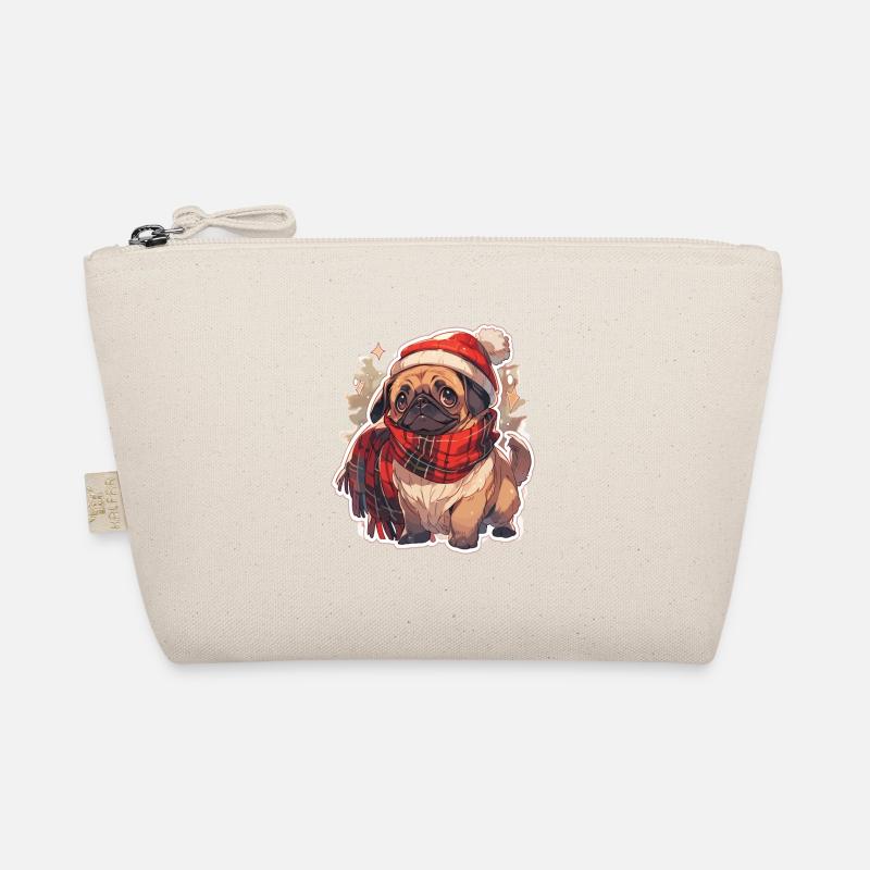 Mops Mops Hund Mops Weihnachten Pug Xmas Bio-Täschchen