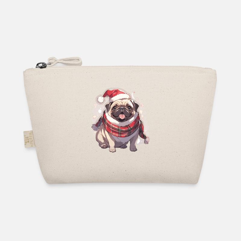 Mops Mops Hund Mops Weihnachten Pug Xmas Bio-Täschchen