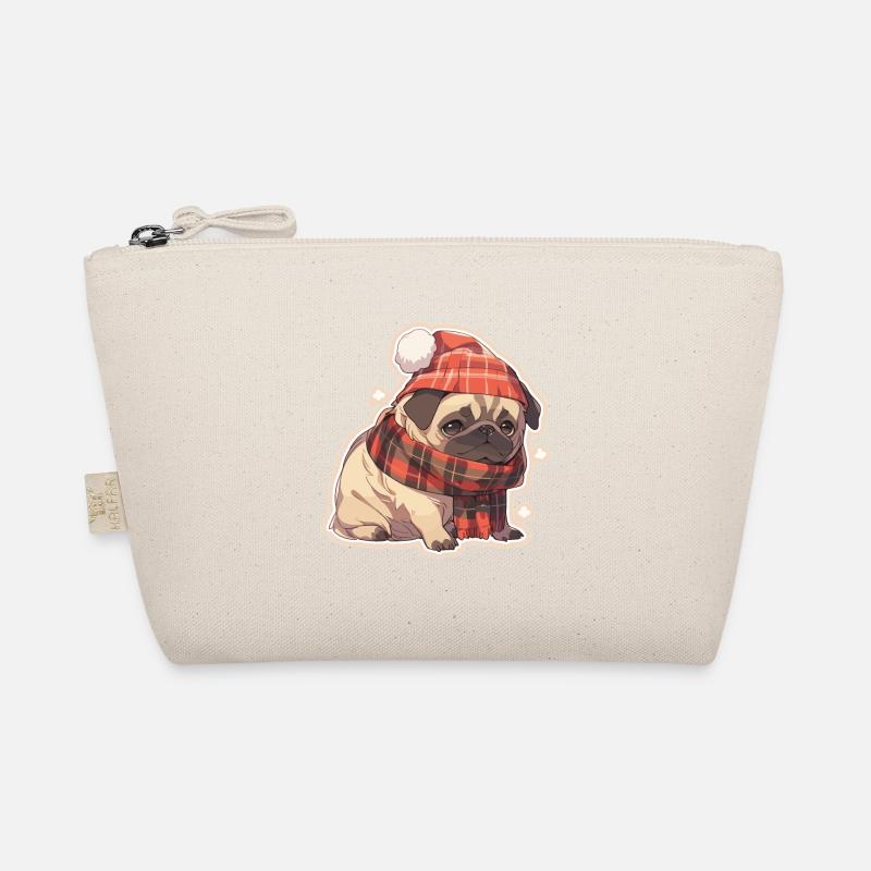 Mops Mops Hund Mops Weihnachten Pug Xmas Bio-Täschchen