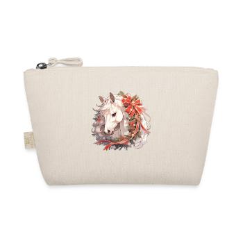 Horse Horses Christmas Riding Equestrian Sports - Organic Pouch - nature - Front
