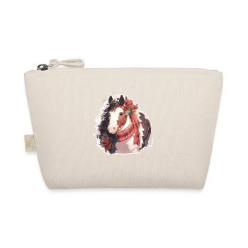 Horse Horses Christmas Riding Equestrian Sports - Organic Pouch - nature - Front