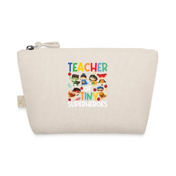 Tiny Superhero Teacher Funny - Organic Pouch - nature - Front