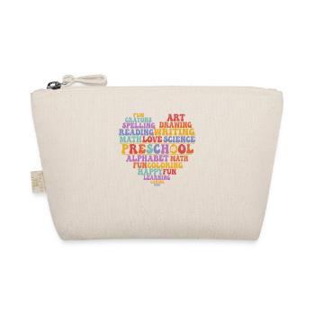 Heart Preschool Team Teacher Student Day 100 - Organic Pouch - nature - Front