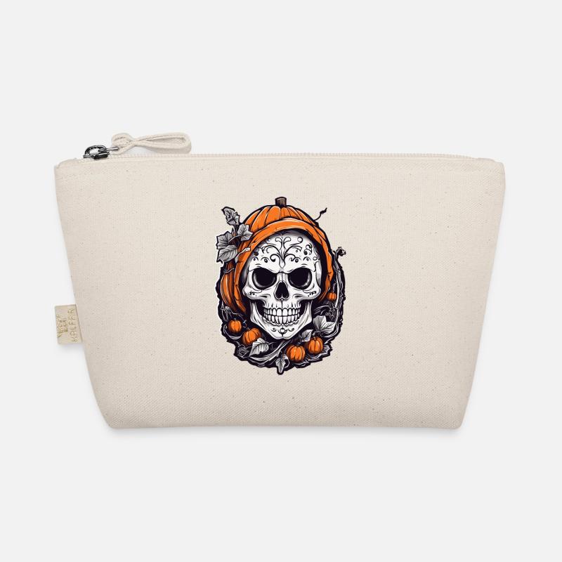 Pumpkin Skull Halloween October Fun Organic Pouch