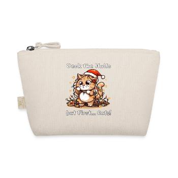 Deck the Halls but First... Cats! Feline - Organic Pouch - nature - Front