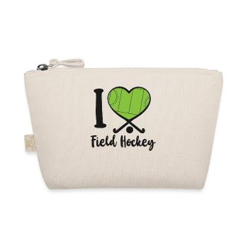 Field Hockey Heart I Love Field - Bio-Täschchen - Natur - Vorne