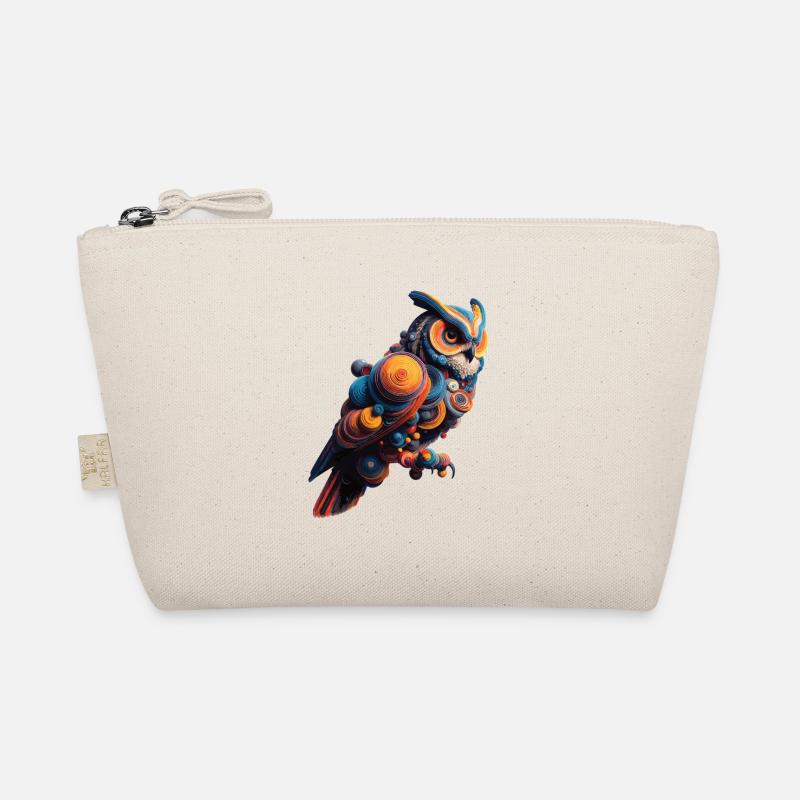 Bunte abstrakte Eule Bio-Täschchen