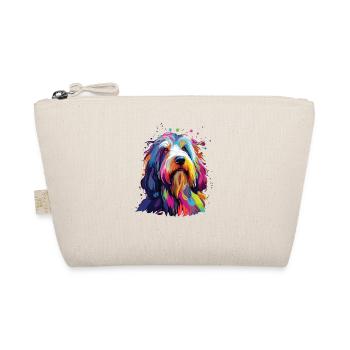 Watercolor Colorful Bearded Collie - Organic Pouch - nature - Front