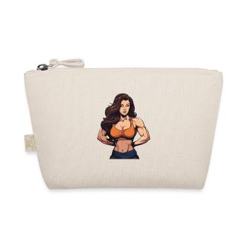 Woman Muscles Bodybuilding - Organic Pouch - nature - Front
