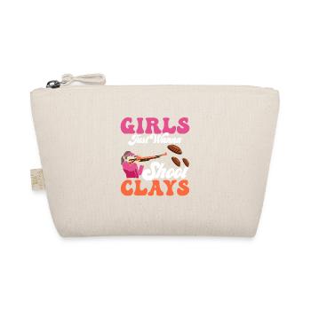 Girls Just want to Shoot Clays Skeet Shooting Traps - Organic Pouch - nature - Front