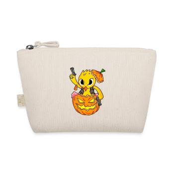 Une nana d’Halloween explose une citrouille drôle - Trousse biologique - nature - Devant