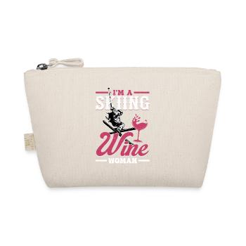 I'm A Skiing and Wine Woman Wintersport Ski - Bio-Täschchen - Natur - Vorne