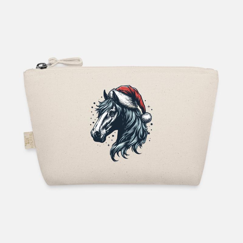 Tête de cheval avec chapeau de père Noël Trousse biologique