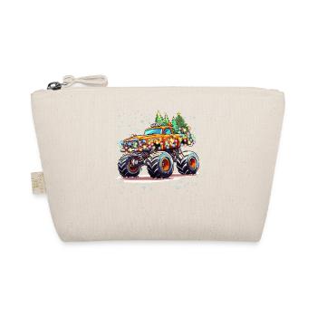 Mosnter Truck, Weihnachtsbeleuchtung und Weihnachtsbaum - Bio-Täschchen - Natur - Vorne