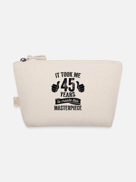 Funny 45 Years Old Joke 45th Birthday Gag Black - Organic Pouch - nature - Front