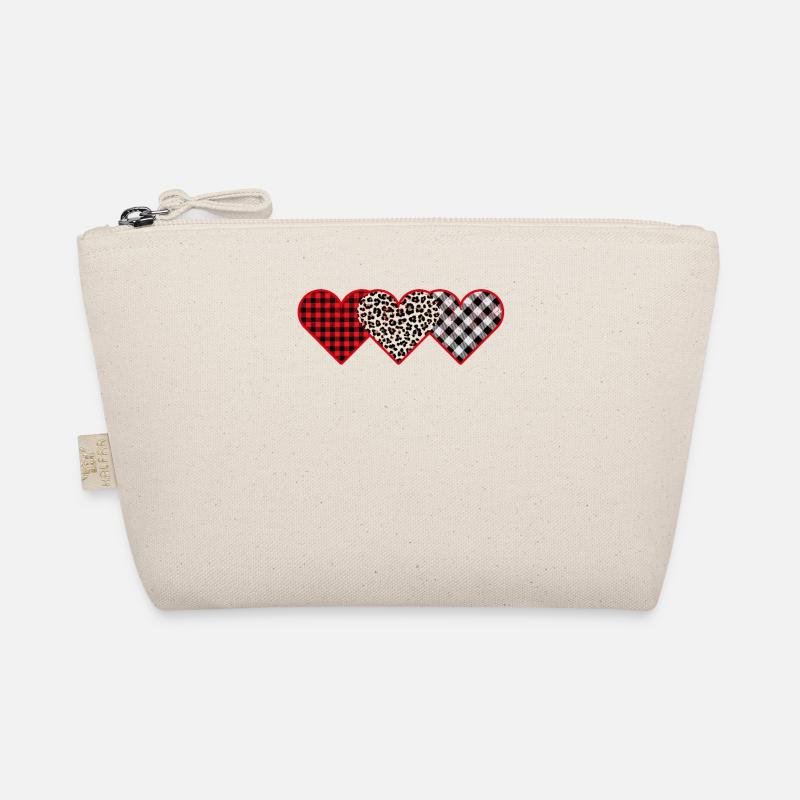 Büffel Rot Schwarz Kariert Leopard Herzen Valentin Bio-Täschchen
