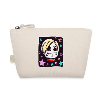 Cartoon Kid Drawing: Funny Girl Anime - Organic Pouch - nature - Front