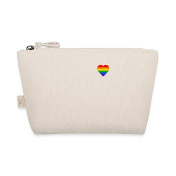 LGBTQ arc-en-ciel coeur fierté drapeau gay csd lgbt - Trousse biologique - nature - Devant