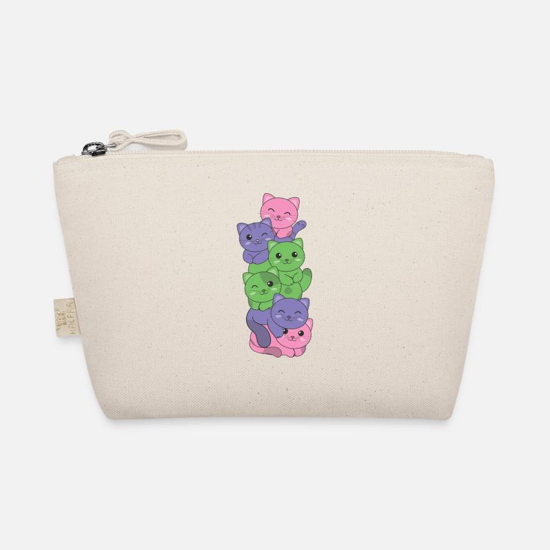 Trigender Flag cat Pride LGBTQ süße Katze Bio-Täschchen