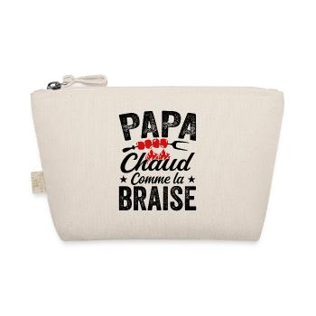 Papa Chaud Comme La Braise, Cadeau Humour Barbecue - Trousse biologique - nature - Devant