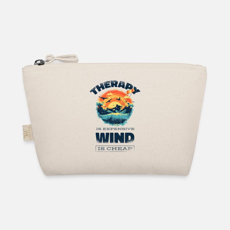 Kitesurf Kiteboard Kitesurfing Kite Surf Funny - Organic Pouch - nature
