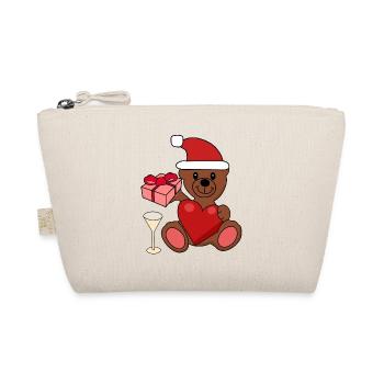 Teddy Bear Christmas Party Celebrate Christmas Gift - Organic Pouch - nature - Front