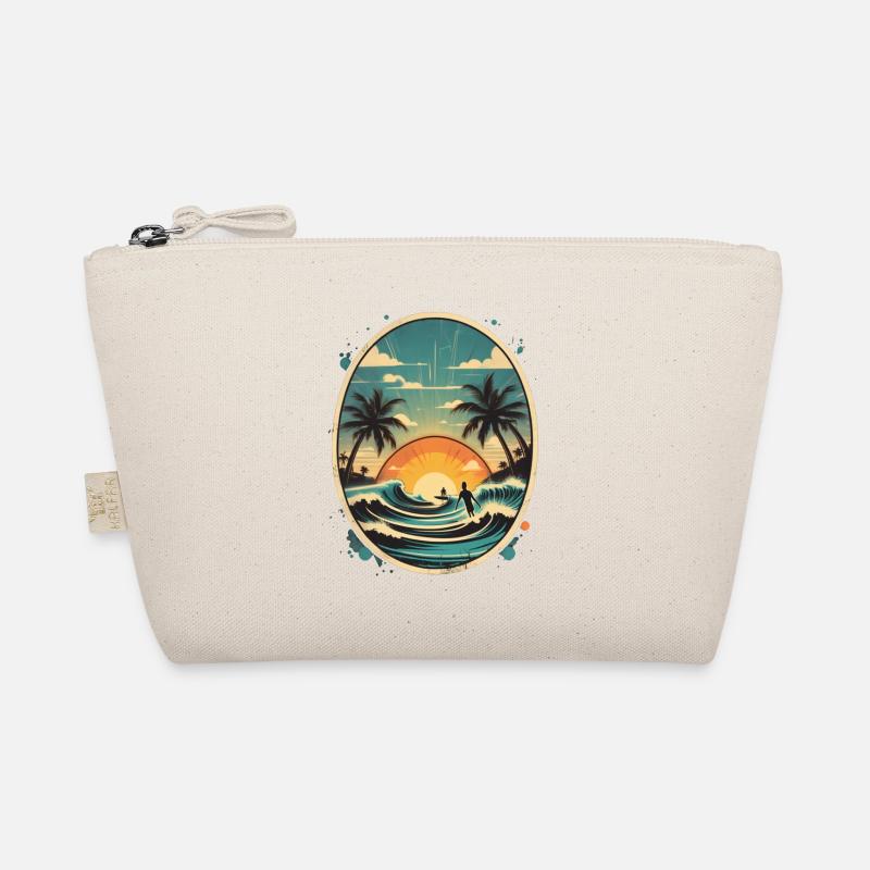 Surfing Beach Palm Tree Sunshine Holidays Organic Pouch