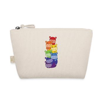 Regenbogen Flag Pride LGBTQ süßer Hippo Stapel - Bio-Täschchen - Natur - Vorne