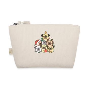 Pug Christmas Tree Funny Animal Christmas - Organic Pouch - nature - Front