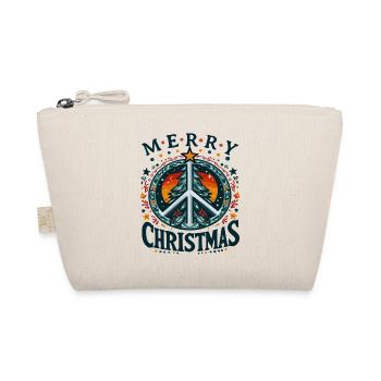 Peace, Christmas Tree, Merry Christmas - Organic Pouch - nature - Front