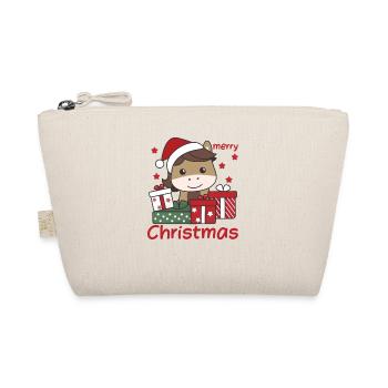 Horse Christmas Gift Winter Animals Horse - Organic Pouch - nature - Front
