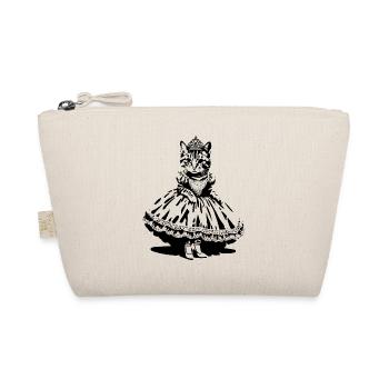 Cat princess with crown and dress - Organic Pouch - nature - Front