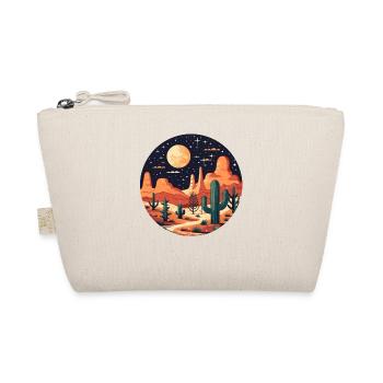 Cactus Desert Moon Sunset Night Sky - Organic Pouch - nature - Front