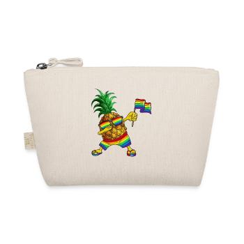 Ananas porte drapeau, lunettes, vêtements, couleur arc-en-ciel - Trousse biologique - nature - Devant