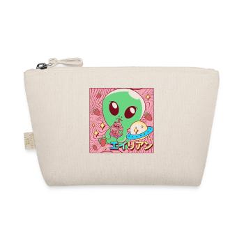 Alien Kawaii Erdbeer Milchshake - Bio-Täschchen - Natur - Vorne