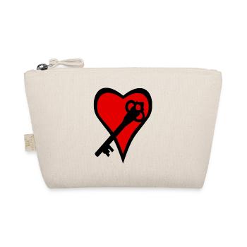 Romance Amour Relation Partenaire Tee Coeur Clés - Trousse biologique - nature - Devant