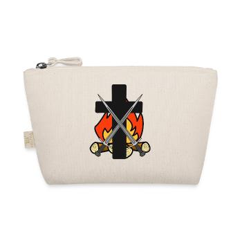 Cross, Medieval, Swords, Fire, Flames, Fantasy - Organic Pouch - nature - Front