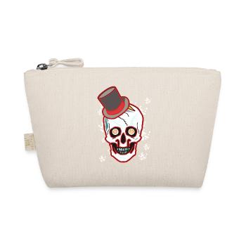 Ghost Top Hat Gentleman Skull Horror Clown - Organic Pouch - nature - Front