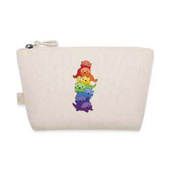 Regenbogen Otter süße bunte Otter für Kinder - Bio-Täschchen - Natur - Vorne